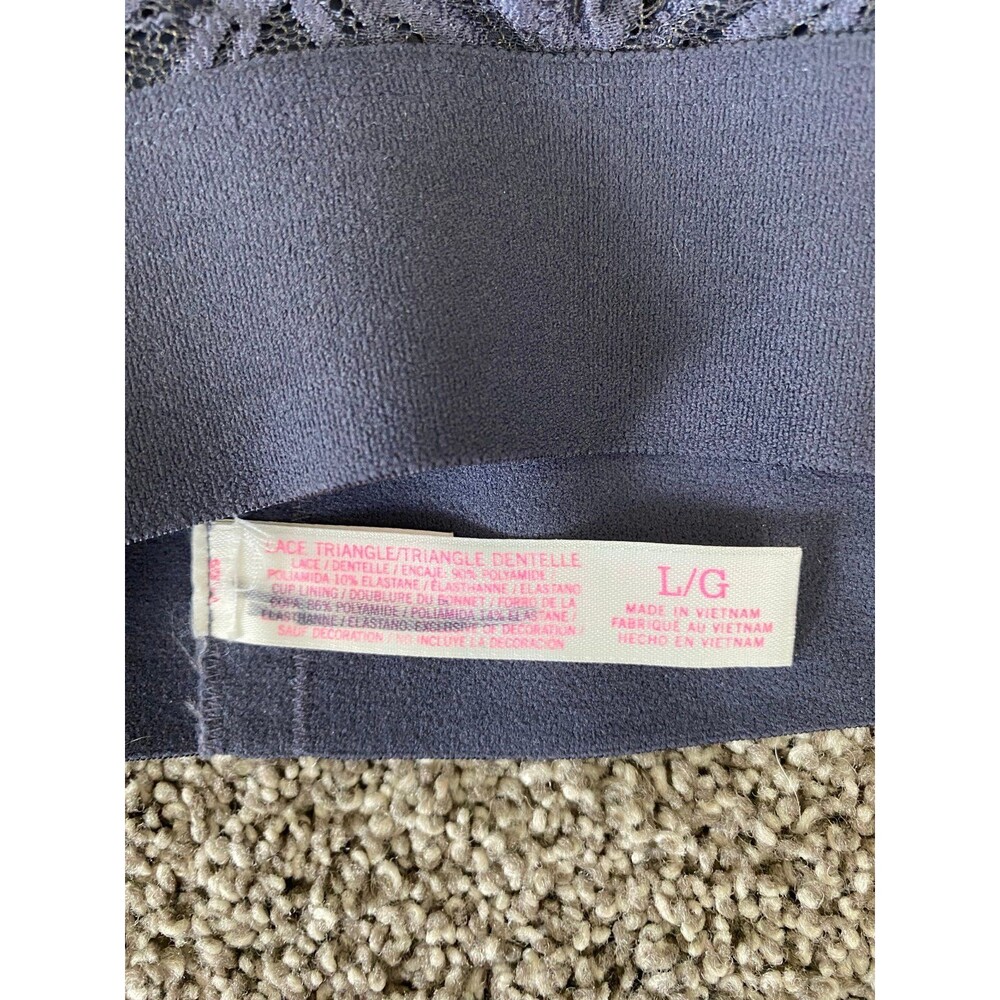 Victoria’s Secret PINK Lace Triangle Racerback Bralette Navy Blue L - Picture 5 of 6